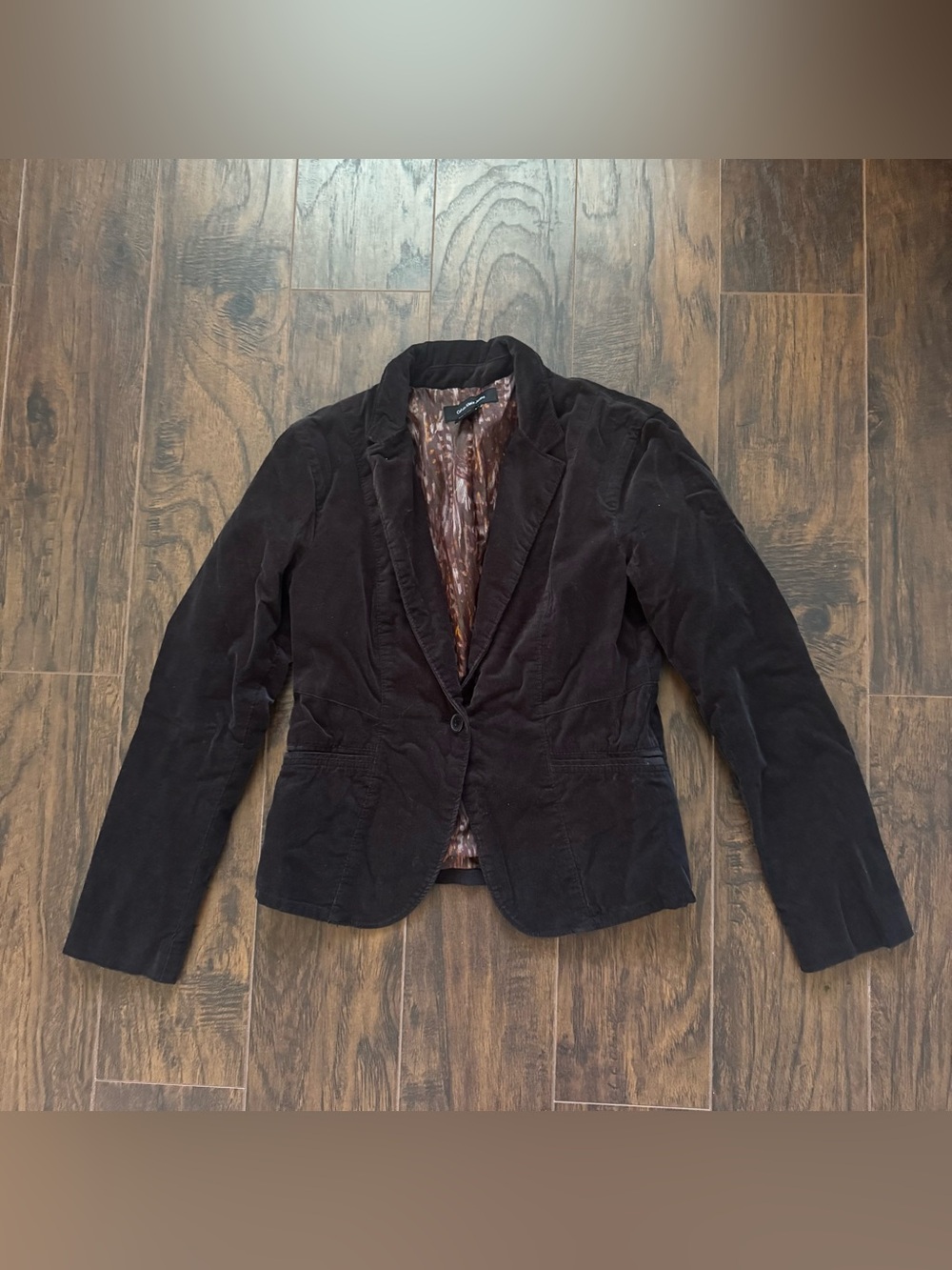Calvin Klein Jeans Coffee Brown Small Corduroy Blazer